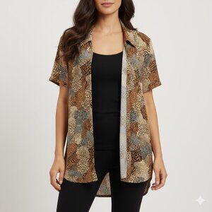 Chic Animal Print Open Cardigan